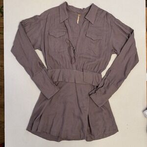Free People Women's Maxwell Sporty Mini Dress Size Small Petite Purple